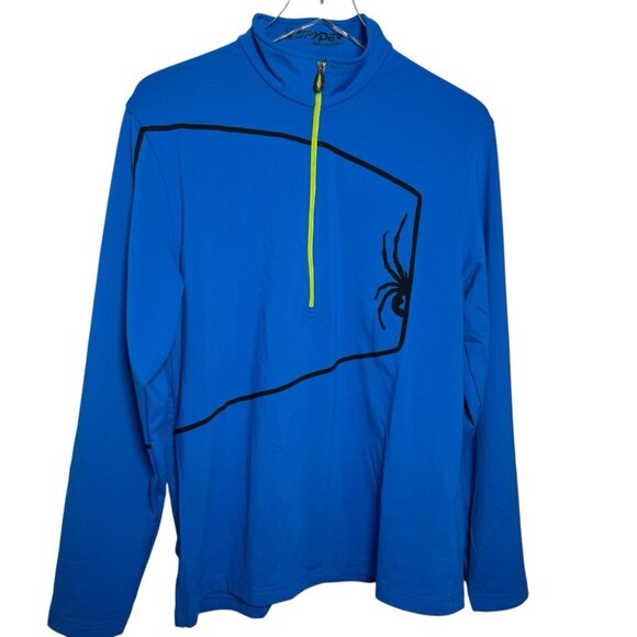 Spyder Men’s 1/4 Zip Long Sleeve base layer Top royal blue size Medium Ski snow - Picture 9 of 9